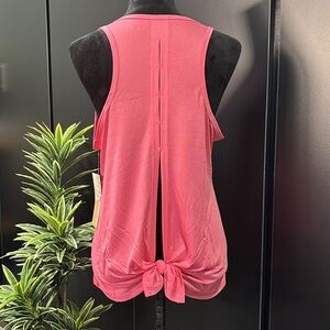 Sendara Open Back Tie knot racerback,scoop neck,athletic stretch top